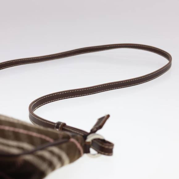 BURBERRY Nova Check Blue Label Shoulder Bag Canvas Brown Auth 40095 - Picture 14 of 16